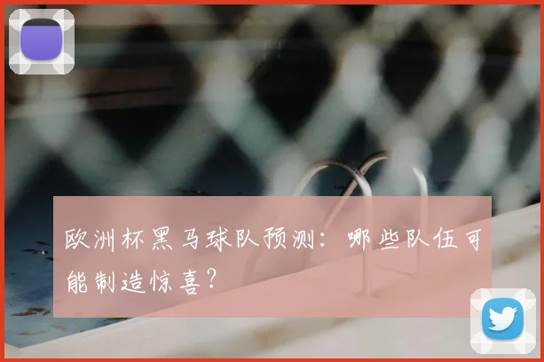欧洲杯黑马球队预测:哪些队伍可能制造惊喜?
